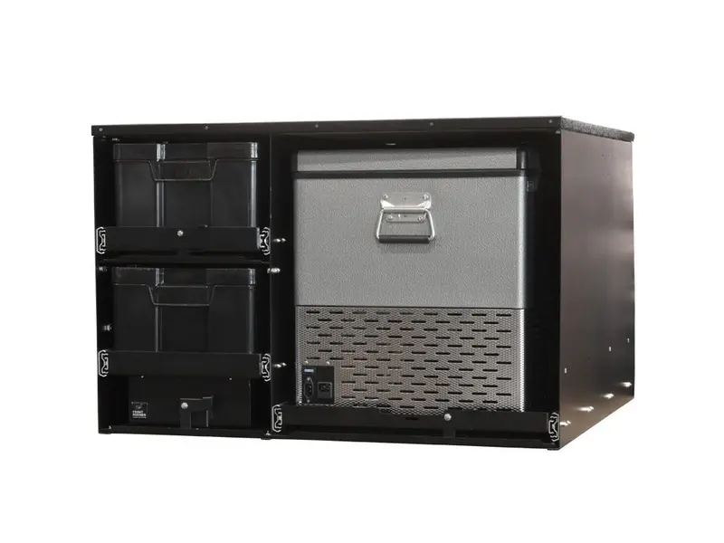 4-Cube Drawer System With Integrated Fridge Slide 1