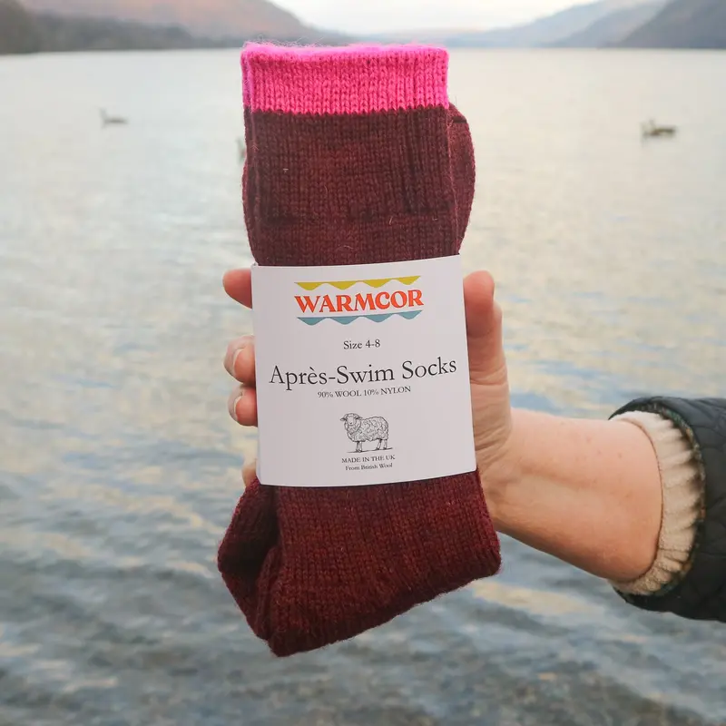 British Wool Blend Socks – Heather & Hot Pink 1