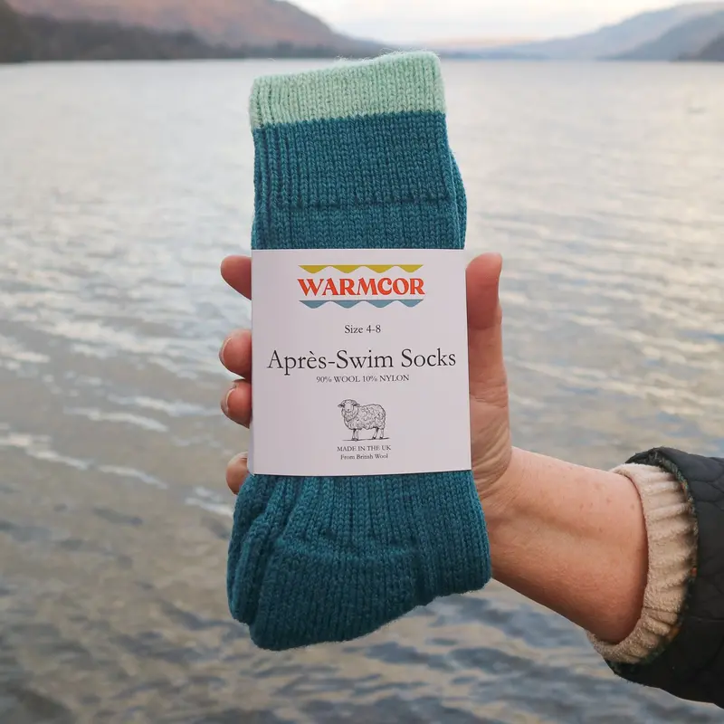 British Wool Blend Socks – Teal & Kendal Mint 1