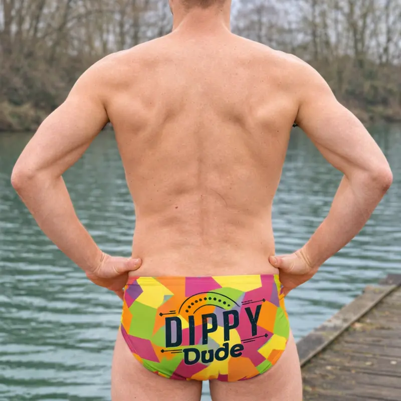 Dippy X Budgy Smuggler Men'S Geometric Swim Trunks 1