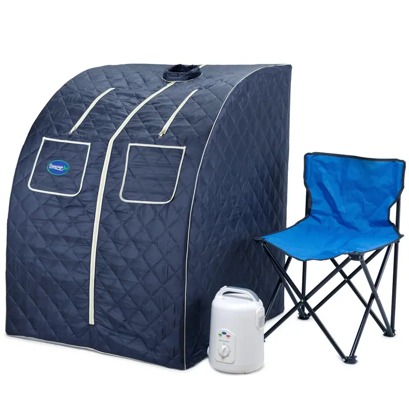 Durasage Satin Blue Oversized Indoor Steam Sauna Tent With Generator & Seat 1