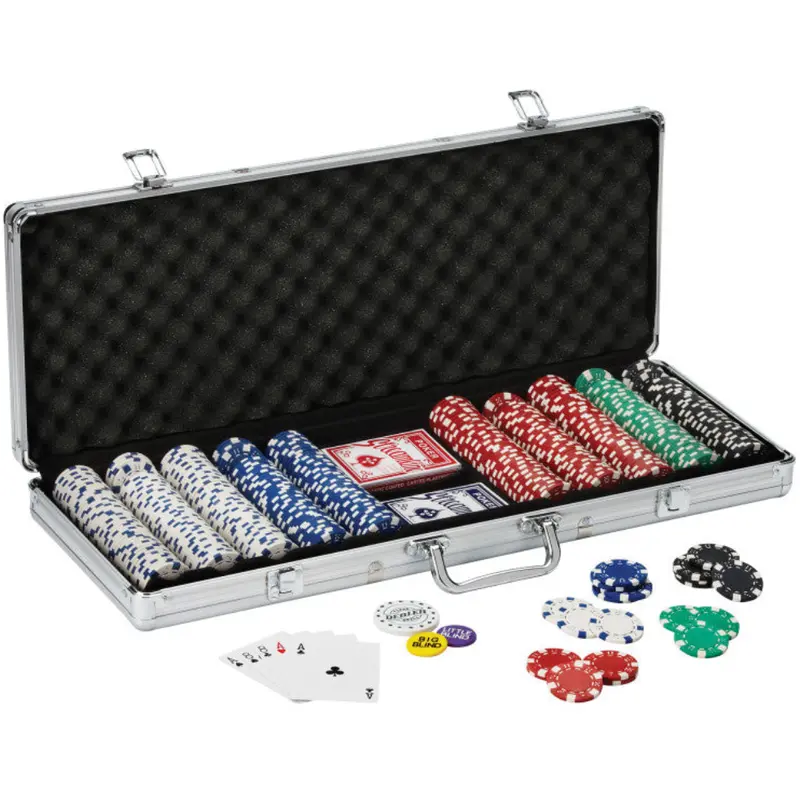 Fat Cat 500-Piece Texas Hold’Em Poker Set – Aluminum Case, Dice, And Premium Chips (Model 55-0605) 1