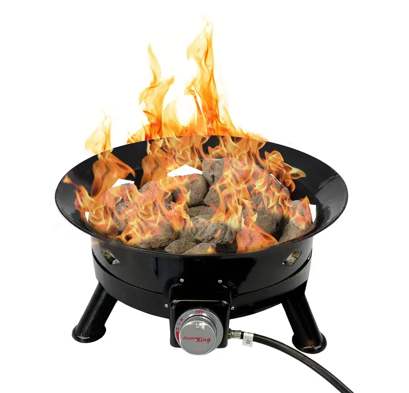 Flame King 24-Inch Portable Propane Fire Pit Bowl With Auto-Igniter & Carry Straps 1