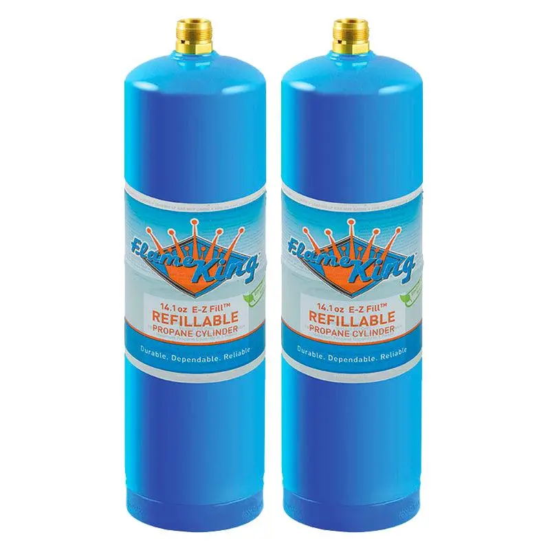 Flame King Dual 1 Lb Refillable Propane Tanks For Welding – Sustainable Lp Cylinders (14.1 Oz) 1