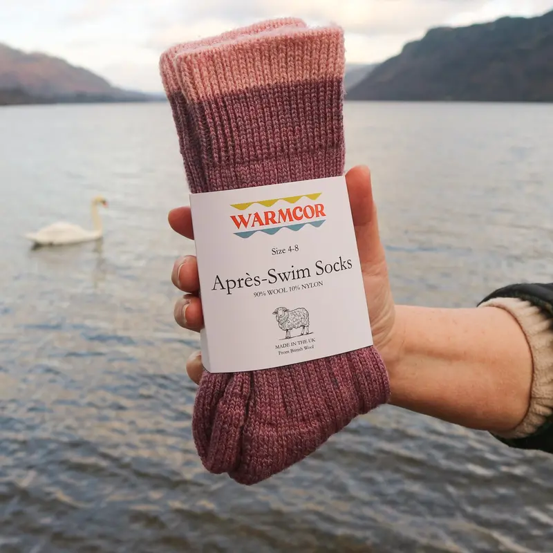 Hand-Blended British Wool Socks – Lilac & Blush Pink 1