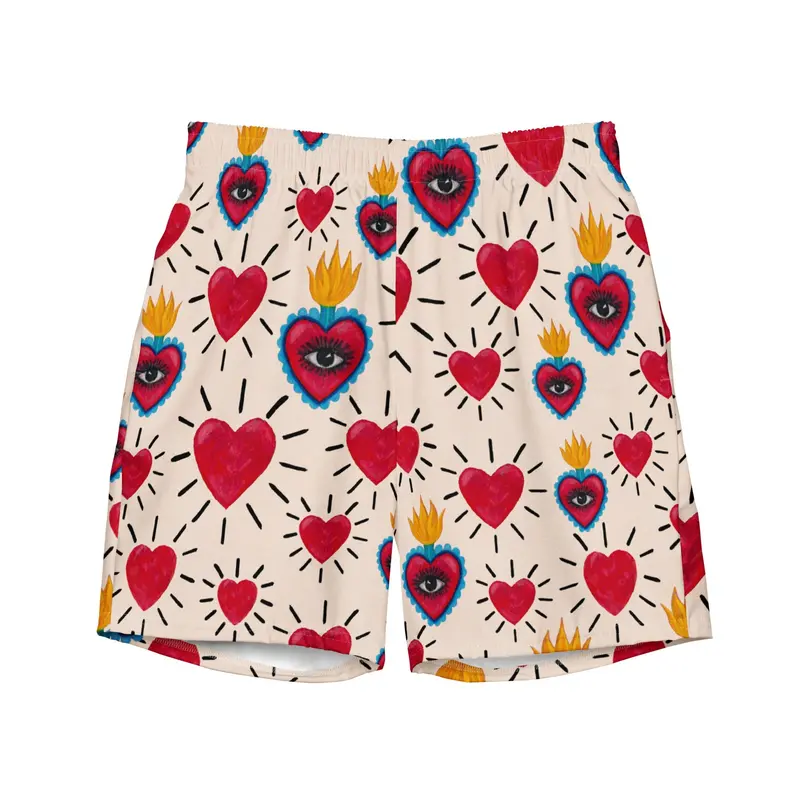 Hearts Swim Trunks For Men – Stylish Recycled Fabric Fit 1