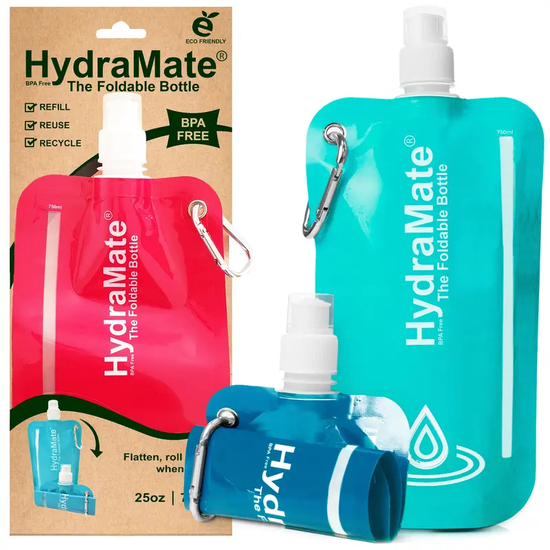 Hydramate Collapsible Travel Bottle – 750Ml Foldable Hydration 4