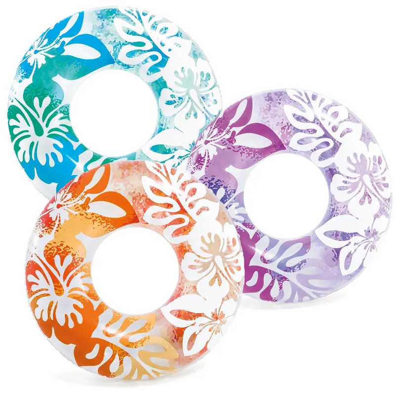 Intex 59251Np Clear Floating Ring Tubes – 3-Pack Transparent Pool Accessories For Games And Safety 1