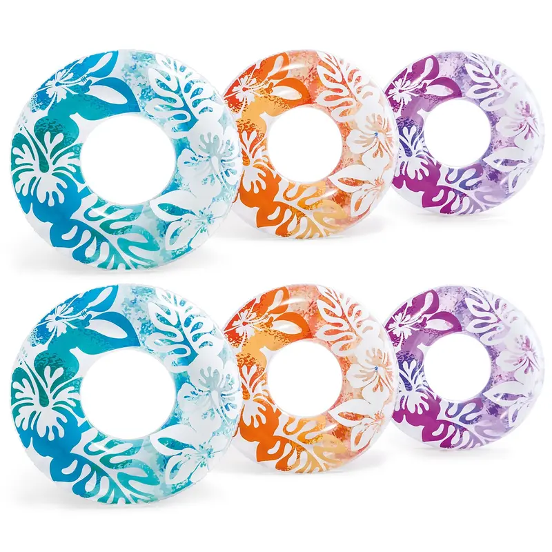 Intex Colorful Transparent Inflatable Pool Tube Raft (6-Pack, Model 59251Ep) 1