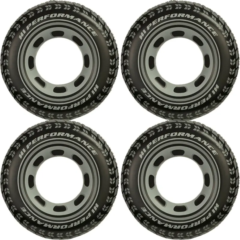Intex Giant Tire Tube Float – 4-Pack Inflatable Pool And Lake Ring Lounger 1