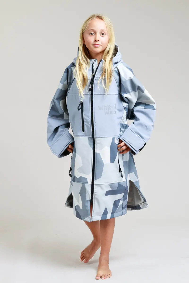 Kids’ Soft Shell Robe – Arctic Camo Design 1