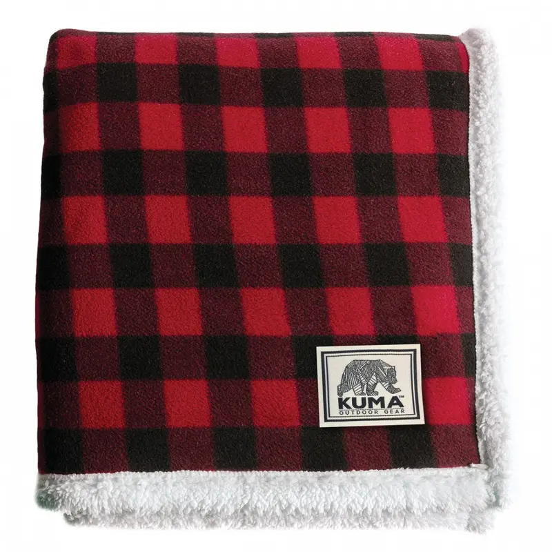 Kuma Lumberjack-Style Sherpa Throw Blanket 1