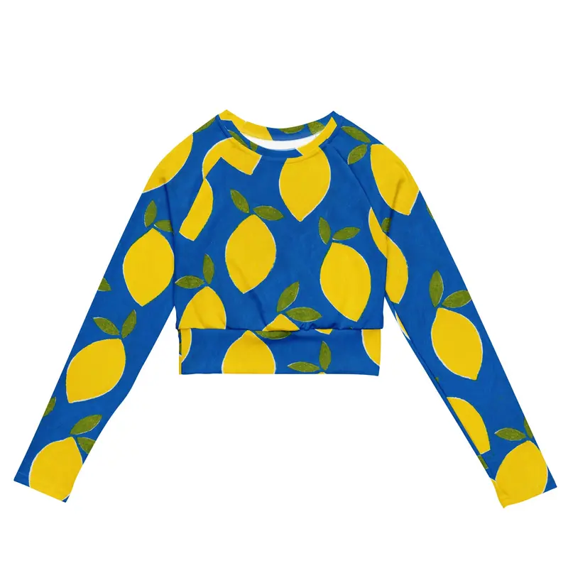 Lemons Eco-Friendly Long-Sleeve Recycled Crop Top 1