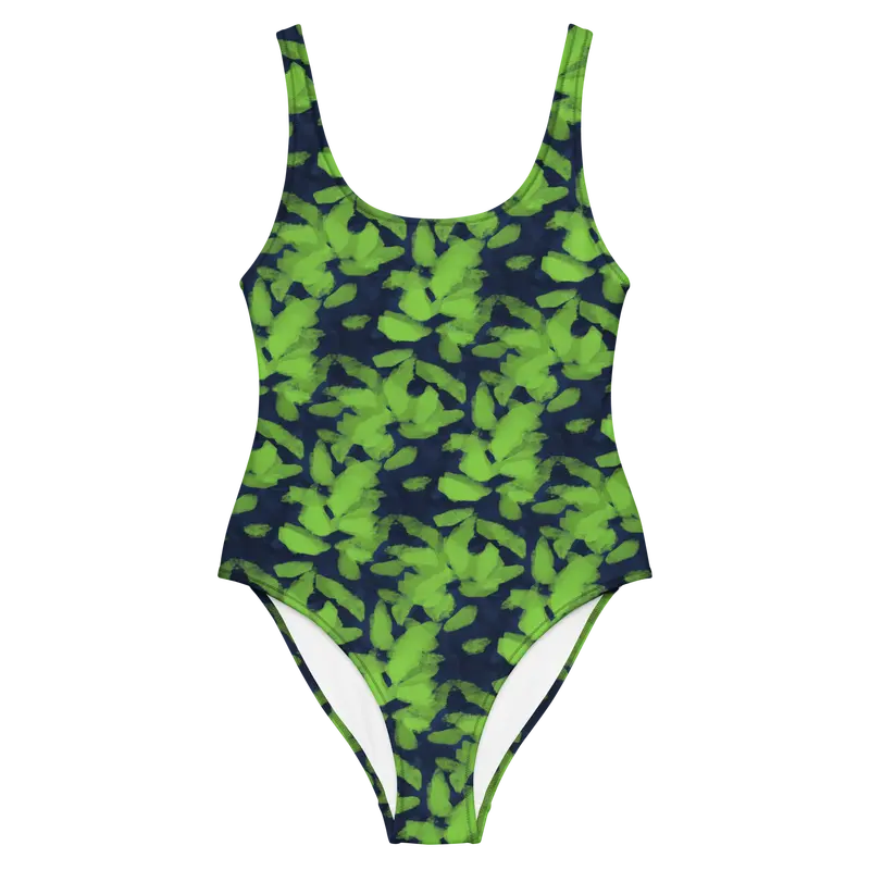 Lime Leaves Tropical Swimsuit 1