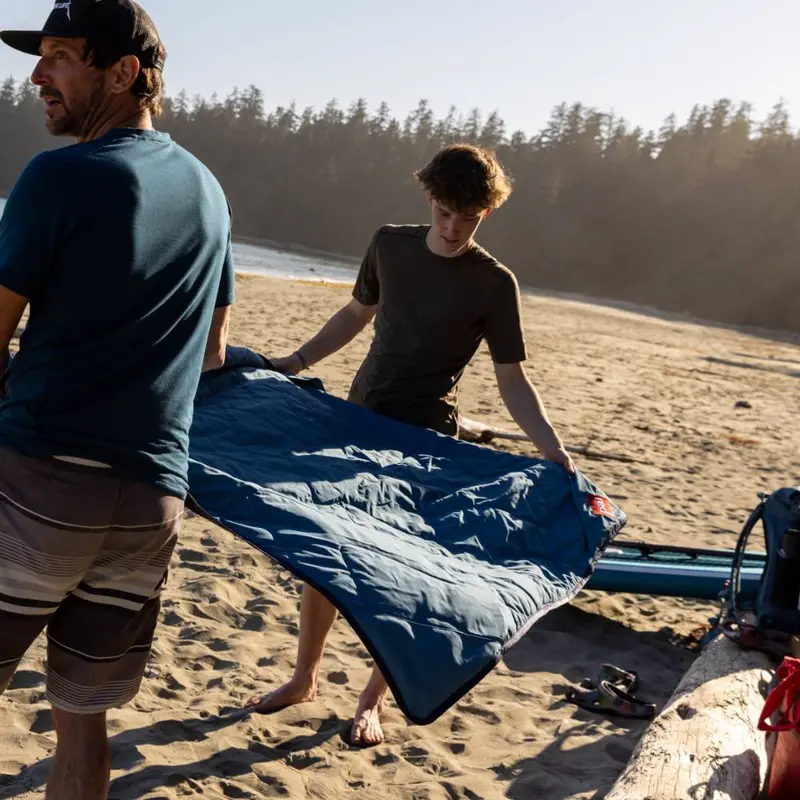 Ocean Blue Quilted Adventure Blanket – Lightweight & Water-Resistant 1