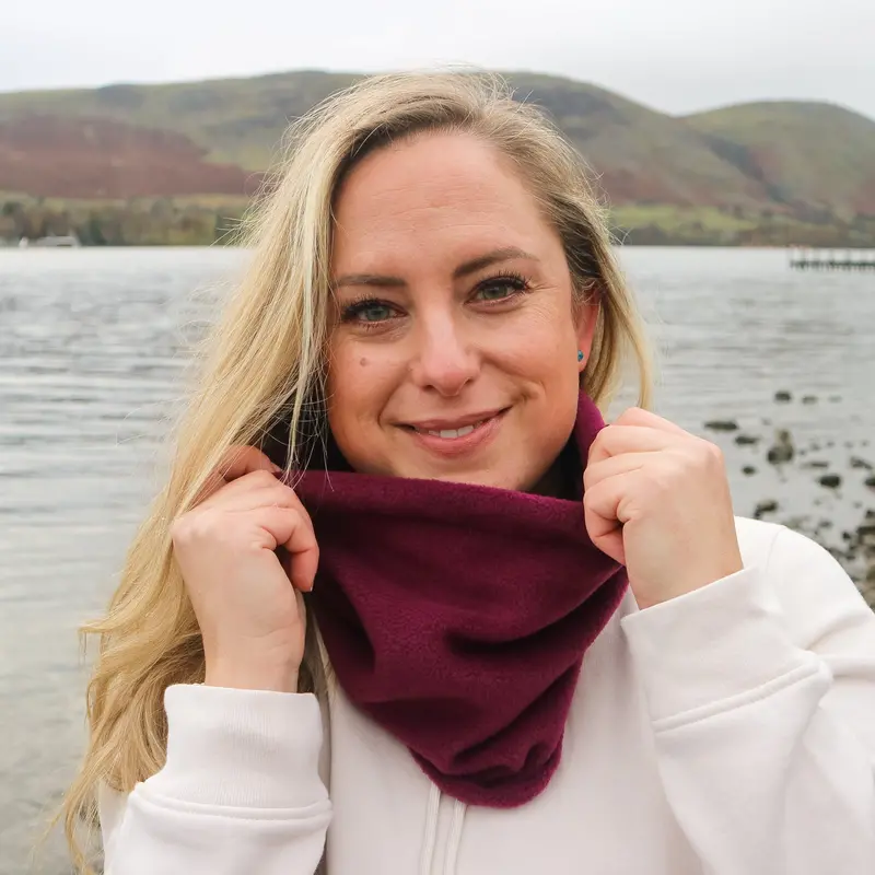 Plum-Colored Knit Neck Warmer 1