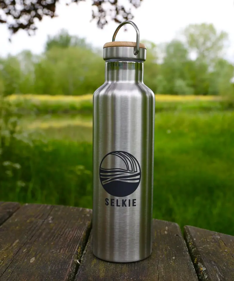 Selkie Stainless Steel Water Canteen – Wave Logo Variant 1