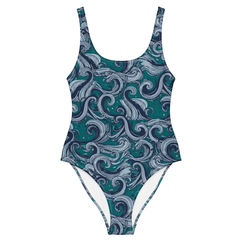 Teal Tide One-Piece Swimsuit – Flattering Fit & Chlorine Resistant 1